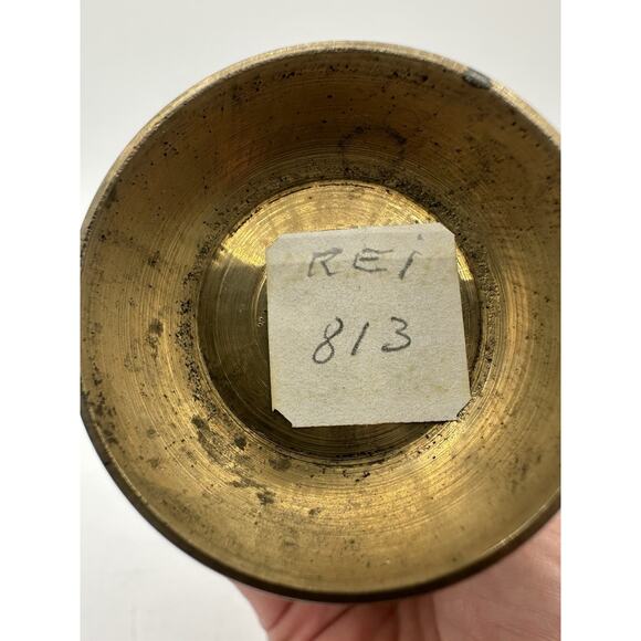 Vintage Brass Bud Vase Pitcher Solid Brass With Handle Design Made in India - Picture 5 of 6